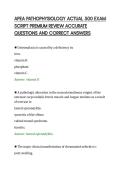 APEA PATHOPHYSIOLOGY ACTUAL 500 EXAM&NewLine;SCRIPT PREMIUM REVIEW ACCURATE&NewLine;QUESTIONS AND CORRECT ANSWERS&NewLine;