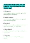 APM PMQ CERTIFICATION EVALUATION&NewLine;COMPLETE QUESTIONS AND SOLUTIONS&NewLine;GRADED APLUS&NewLine;