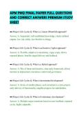 APM PMQ FINAL PAPER FULL QUESTIONS&NewLine;AND CORRECT ANSWERS PREMIUM STUDY&NewLine;SHEET