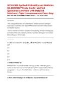 WGU C955 Applied Probability and Statistics OA 2026&sol;2027 Study Guide &vert; Verified Questions & Answers with Detailed Solutions &vert; Objective Assessment Exam Prep
