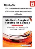 TEST BANK Lewis's Medical Surgical Nursing in Canada&comma; 4th Edition by Jane Tyerman&comma; Shelley Cobbett Chapters 1 - 72 Complete