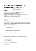 NSG 6006 PRE-SPECIALITY EVALUATION EXAM LATEST