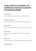 APPLIED STATISTICS AND PROBABILITY FOR&NewLine;ENGINEERS FINAL PAPER SOLVED QUESTIONS&NewLine;WITH COMPLETE ANSWERS&NewLine;
