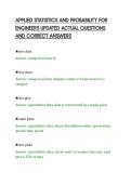 APPLIED STATISTICS AND PROBABILITY FOR&NewLine;ENGINEERS UPDATED ACTUAL QUESTIONS&NewLine;AND CORRECT ANSWERS&NewLine;
