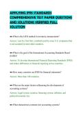 APPLYING IFRS STANDARDS&NewLine;COMPREHENSIVE TEST PAPER QUESTIONS&NewLine;AND SOLUTIONS VERIFIED FULL&NewLine;SOLUTION&NewLine;