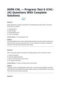 HSPA CHL &mdash; Progress Test 6 &lpar;CH1-24&rpar; Questions With Complete Solutions