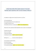 Colibri Real Estate &lpar;Real Estate Express&rpar; Final Exam Review &vert; Practice Questions & Answers&NewLine;&NewLine;