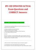 IPC CID UPDATED ACTUAL &NewLine;Exam Questions and &NewLine;CORRECT Answers