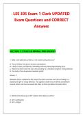 LES 305 Exam 1 Clark UPDATED &NewLine;Exam Questions and CORRECT &NewLine;Answers