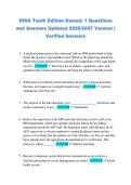 RHIA Tenth Edition Domain 1 Questions &NewLine;and Answers Updated 2026&sol;2027 Version &vert; &NewLine;Verified Answers 