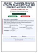 CCIM 101 Financial Analysis Exam &vert; 160 Updated Questions with Correct Answers & In-Depth Rationales &vert; Guaranteed Pass