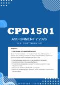 CPD1501 Assignment 2 2026 - Distinction &vert; Due 2 September 2026