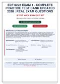 EDF 6222 EXAM 1 COMPLETE PRACTICE TEST BANK 2026 &vert; 148 Verified Questions with Answers & Rationales &vert; Latest Updated A&plus; Guide