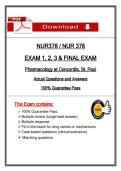 NUR 378 Exams 1-3 & Final &lpar;Latest 2026&sol;2027 Update&rpar; Pharmacology&comma; Questions and Answers - Concordia St&period; Paul