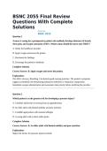 BSNC 2055 Final Review Questions With Complete Solutions