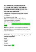 MA Applicator License &lpar;Core&rpar; Exam Practice Questions and Correct Answers