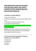 NAMS Menopause Certification &lpar;MSCP&rpar; Practice Questions and Correct Answers &vert; Comprehensive Exam Prep