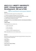 HSCO 511 LIBERTY UNIVERSITY QUIZ 1 Group Dynamics and Development