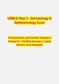 USMLE Step 3 Dermatology & Ophthalmology Questions & Answers &vert; Complete Practice Test &vert; Latest 2026&ndash;2027 with Verified Answers