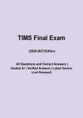 TIMS Medical  Insurance Exam Study Guide 2026&ndash;2027 &vert; Practice Questions & Claims Processing Review