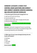 Vermont Category 2 Forest Pest Control Exam Practice Questions and Correct Answers