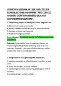 &NewLine;Vermont Category 3B Turf Pest Control Exam Practice Questions and Correct Answers
