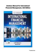 Solutions Manual for International Financial Management 14th Edition by Madura &vert; Complete Chapter Solutions &vert; International Finance&comma; Foreign Exchange & Global Financial Management Exam Prep