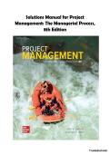 Solutions Manual for Project Management&colon; The Managerial Process 8th Edition by Eric Larson &vert; Complete Chapter Solutions &vert; Project Management & Operations Management Exam Prep