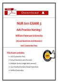 NUR 6111 Exam 3 &lpar;Latest 2026&sol;2027 Update&rpar; Advanced Practice Nursing I&comma; Questions and Answers -  William Paterson University