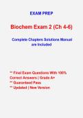 Biochemistry Exam 2 Study Guide 2026&ndash;2027 &vert; Chapters 4&ndash;6 Review&comma; Practice Questions & Exam Prep