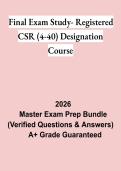 Final Exam Study &ndash; Registered CSR &lpar;4-40&rpar; Designation Course PDF &vert; Florida Practice Questions&comma; Test Bank & License Prep