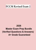 FCCM Revised Exam 2 Study Guide PDF &vert; Practice Questions&comma; Test Bank & Complete Certification Exam Prep
