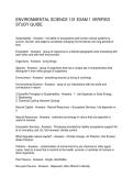 ENVIRONMENTAL SCIENCE 101 EXAM 1 VERIFIED STUDY GUIDE