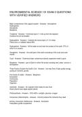 ENVIRONMENTAL SCIENCE 101 EXAM 2 QUESTIONS WITH VERIFIED ANSWERS