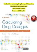 Test Bank For Calculating Drug Dosages A Patient-Safe Approach to Nursing and Math &NewLine;2nd Edition by Castillo  &NewLine;Chapter 1 - 22 Complete&NewLine;ISBN&colon;9781719641227&NewLine;