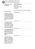 NU 311 Clinical Nursing Skills Exam 1 Questions and Answers &vert; Verified Study Guide &vert; Latest 2025 Edition &vert; Nursing Skills Review &vert; Graded A&plus;