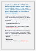 Georgette Review PMHNP EXAM &vert; &lpar;LATEST 2026&rpar; &vert;&vert; &NewLine;MOST RECENT EXAM 2026&vert;2027 ACTUAL COMPLETE &NewLine;REAL EXAM QUESTIONS AND CORRECT  WELL &NewLine;DEFINED ANSWERS &lpar;VERIFIED ANSWERS&rpar; ALREADY &NewLine;GRADED A&plus; &vert;GUARANTEED SUCCESS&excl;&excl; NEWEST &NewLine;EXAM &vert; JUST RELEASED&excl;&excl; 