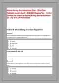 Missouri Nursing Home Administrator Exam &ndash; Official State &NewLine;Healthcare Licensing Board &ndash; 2026&sol;2027 Academic Year &ndash; Verified &NewLine;Questions and Answers for Aspiring Nursing Home Administrators &NewLine;and Long-Term Care Professionals