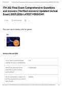 ITN 262 Final Exam Comprehensive Questions and Answers &lpar;Verified Answers&rpar; Updated &lpar;Actual Exam&rpar; 20252026 LATEST VERSION&excl;&excl;&NewLine;&NewLine;