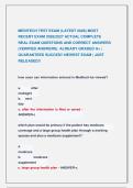 MEDITECH TEST EXAM &lpar;LATEST 2026&rpar; MOST &NewLine;RECENT EXAM 2026&vert;2027 ACTUAL COMPLETE                  &NewLine;REAL EXAM QUESTIONS AND CORRECT ANSWERS &NewLine;&lpar;VERIFIED ANSWERS&rpar;  ALREADY GRADED A&plus; &vert; &NewLine;GUARANTEED SUCCES&excl;&excl; NEWEST EXAM &vert; JUST &NewLine;RELEASED&excl;&excl;