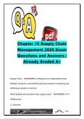 Supply Chain Management Chapter 15 Exam Questions and Answers &vert; 95&plus; Practice Questions &vert; Operations Management