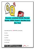 Classic Cocktail Recipes Study Guide &vert; 12 Expert-Verified Drink Recipes &vert; Bartending Certification Exam