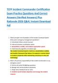 TCFP Incident Commander Certification &NewLine;Exam Practice Questions And Correct &NewLine;Answers &lpar;Verified Answers&rpar; Plus &NewLine;Rationale 2026 Q&A&vert; Instant Download &NewLine;Pdf 