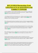 BSN 315 HESI Pharmacology Exam &NewLine;UPDATED ACTUAL QUESTIONS AND &NewLine;CORRECT ANSWERS