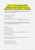 BSN 315 - Pharmacology II HESI &NewLine;Assignment Exam UPDATED ACTUAL &NewLine;QUESTIONS AND CORRECT ANSWERS