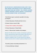 MO PSYCHOLOGY JURISPRUDENCE EXAM &lpar;LATEST  2026&rpar; &vert;&vert; &NewLine;MOST RECENT EXAM 2026&vert;2027 ACTUAL COMPLETE REAL  &NewLine;EXAM QUESTIONS AND CORRECT  WELL DEFINED ANSWERS &NewLine;&lpar;VERIFIED ANSWERS&rpar; ALREADY GRADED A&plus; &vert;GUARANTEED &NewLine;SUCCESS&excl;&excl; NEWEST EXAM &vert; JUST RELEASED&excl;&excl;  