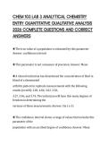 CHEM 103 LAB 3 ANALYTICAL CHEMISTRY&NewLine;ENTRY QUANTITATIVE QUALITATIVE ANALYSIS&NewLine;2026 COMPLETE QUESTIONS AND CORRECT&NewLine;ANSWERS