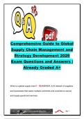 Global Supply Chain Management Study Guide &vert; 35&plus; Exam Questions & Answers &vert; Global Supply Chain Strategy&comma; Risk Management & International Logistics &vert; Operations Management Exam