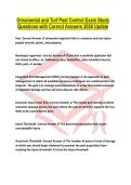 Ornamental and Turf Pest Control Exam Study Questions with Correct Answers 2026 Update