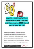 Logistics & Supply Chain Management Study Guide &vert; 40&plus; Exam Questions & Answers &vert; 3PL&comma; 4PL&comma; Porter's Value Chain&comma; Logistics Processes & Supply Chain Frameworks